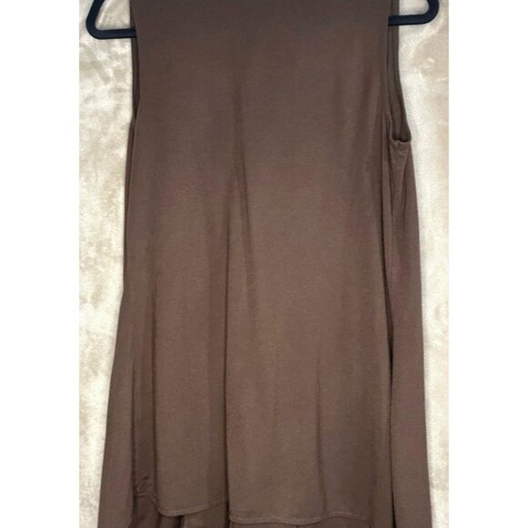 Liz Claiborne Brown Sleeveless Waterfall Open Front Cardigan Vest Women’s Size M - Picture 11 of 12
